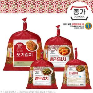 (종가 4종세트) 국산 포기김치 2.5kg 총각 2.5kg 열무 900g 파김치 1kg