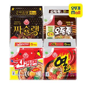 오뚜기 진라면 매운맛+짜슐랭+오동통면+열라면 각 5봉