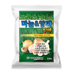 마늘양파밭에 2.2kg 마늘 양파 전용 비료 뿌리발육 비대 수확량 증가