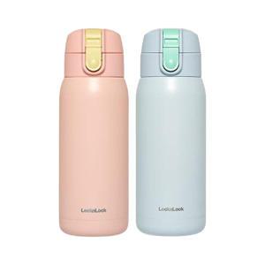 락앤락 스쿨핏 코튼캔디 원터치 텀블러, 370ml, 2개(블루+핑크)