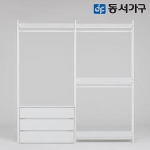 동서가구 몬티아 PLUS 철제 시스템 셀프 드레스룸 2000 2단 와이드서랍 행거 DF643860