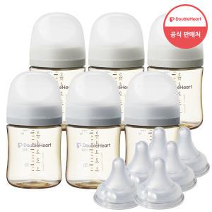 [더블하트] 3세대 160ml 모먼트 트윈팩 3개(젖병6개)+젖꼭지 6개