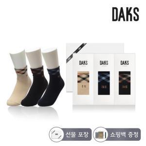 닥스양말 숙녀 무압박단목 사선하우스체크 3족세트 DK24485