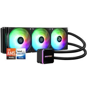 Enermax Liqmax III 360 A-RGB AIO CPU 액체 냉각기 - 360mm 라디에이터 120mm ARGB PWM 팬 Intel LGA1700/