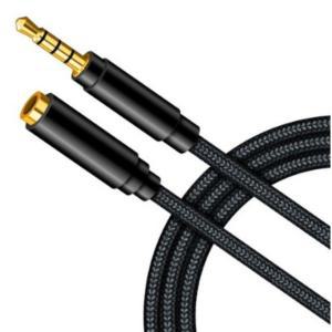 홈플래닛 3.5mm AUX 4극 오디오 마이크 연장 케이블 1m 35toEXC01 블랙