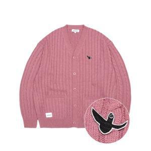 [매장정품] 마크곤잘레스 MARK GONZALES ANGEL WAPPEN CABLE CARDIGAN - PINK Z233UCD010022 563319