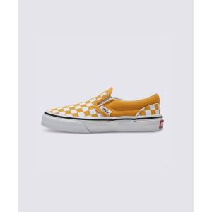 VANS 키즈 클래식 슬립온 - 컬러띠어리 체커보드 골든 글로우 / VN0005WWLSV1