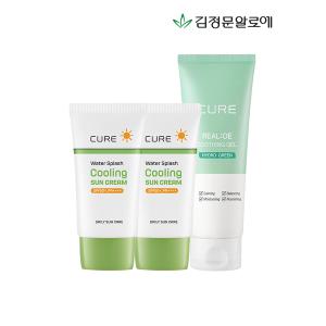 [김정문알로에]큐어 쿨링선크림 40ml 2개+수딩젤150ml 1개_P360621009