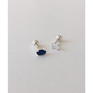 [폭스타일] (silver925) crystal oval piercing