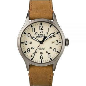 Timex 익스페디션 스카우트 남성용 손목시계 40mm 내츄럴/탠 가죽 스트랩 (TWC001200)