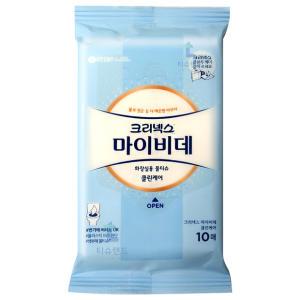 크리넥스 마이비데 휴대용 물티슈 10매x1팩 화장실용