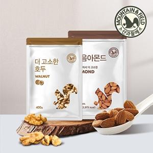 [산과들에]1/4태호두400g+당일볶음아몬드500g / 신선한 견과류