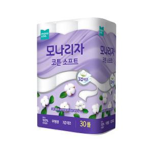 모나리자 코튼소프트 3겹 데코 30롤 1팩 휴지