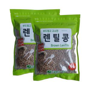 브라운 렌틸콩 1.2kg (600gx2) 렌즈콩 잡곡