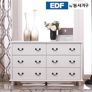 동서가구 미디어 화이트 3단 1200 와이드서랍장 DF63021F