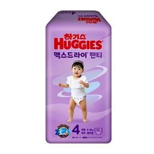 하기스 맥스드라이 팬티 4단계 대형 여아 416매 /z