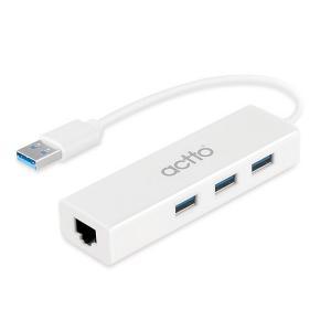 알파 USB LAN 어댑터 3.0 허브 HUBL-03 화이트 엑토