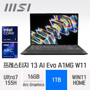 ND MSI / 인텔 14세대 OLED / 990gram / 프레스티지 13 AI Evo A1MG Win11 ( 1TB ) 마우스+