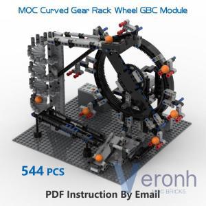 2024레고조립블럭 피규어 하이테크 곡선 기어 랙 휠, GBC 모듈, 크리에이티브 MOC 빌딩 블록, 볼 콘트랙션,