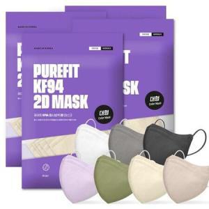 PUREFIT 퓨어핏 KF94 2D 새부리형 황사방역 마스크 대형 화이트 흰색 100매