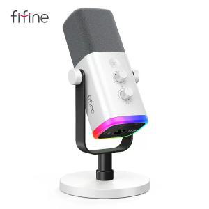 FIFINE XLR/USB  AM8W 다이나믹 마이크 헤드폰 잭 RGB 게임 PS4/PS5