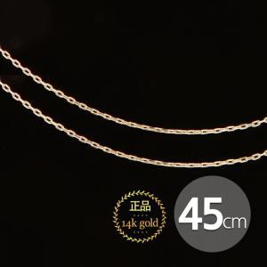 14K GOLD 앵글 체인 골드 금 목걸이 45cm