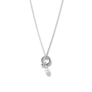 [콜드프레임](강남점)COLD WHITE PEARL SWIRL DROP NECKLACE