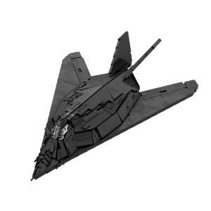 2024레고조립블럭 피규어 MOC F-117 나이트호크 전쟁 비행기 전투기 빌딩 블록 키트, 우주선 군사 모델, 어