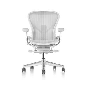 [해외직구] Herman Miller 허먼밀러 뉴 에어론 CD체어 B Size 미네랄 소가죽 암패드 (헤드레스트+플로어휠)