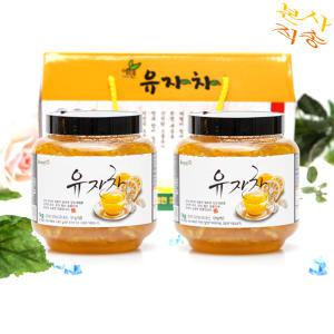 유자차 2병 x 1kg / 고흥 유자청 액 정백당 에덴 유자차 햇유자차