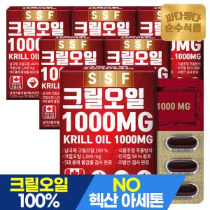 순수식품 크릴오일 1000MG 인지질58%이상원료 6박스(180캡슐)