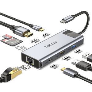 [햅시] 100W PD 충전 8포트 USB C타입 USB3.0 HDMI 4K 미러링 멀티 허브