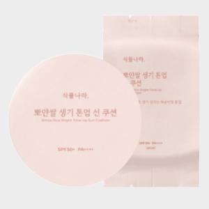 식물나라선쿠션 식물나라뽀얀쌀 생기피치 2호 생기톤업 본품15g+리필15g 순한피부