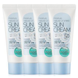 바세린 내추럴 UV 쉴드 선크림 60ml 4개/ SPF50+ PA++++ 자외선차단+미백+주름개선