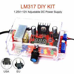 LM317 DIY 키트 가변 조정 전압 110V 220V-1.25V-12.5V 강압 회로 스텝 다운 파워 서플라이 모듈 PCB 보드