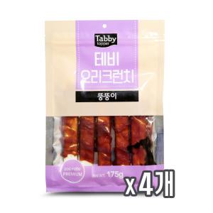 테비 오리크런치 뚱뚱이 175g x4개 반려견간식 개껌