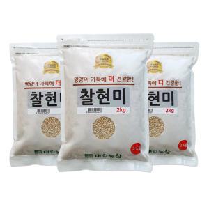 국산 찰현미 6kg (2kgx3) / 24년 햅쌀 찹쌀현미 현미쌀 잡곡