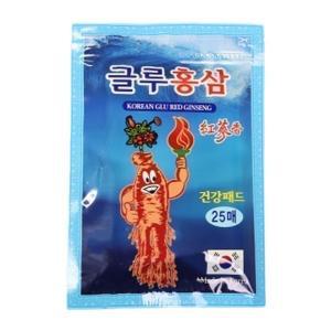 국산 글루 홍삼 패드 붙이는 건강 찜질 파스 패치 25매 인삼