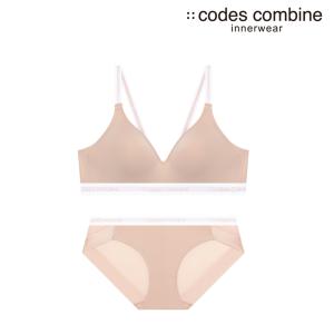 [코데즈컴바인이너웨어](강남점)화이트밴드 노와이어 라이트핑크 브라세트(CCWBR351LPK+CCWBP351LPK)