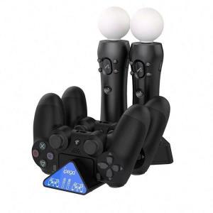 PS4 Psmove 용 조이스틱 컨트롤러 충전기, 듀얼 충전 도킹 스테이션 플레이 스테이션 4 게임 Psvr 이동 액