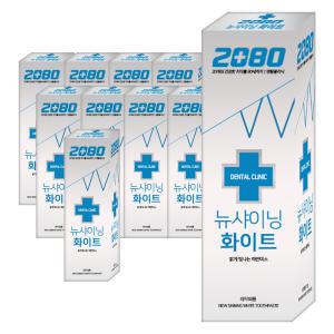 2080 뉴샤이닝 화이트 치약 120g + 5g 증량 (125g) 10개