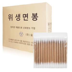 면봉 100P x 500개 일회용면봉 미용 고급 나무 위생 업소용 뷰티 메이크업