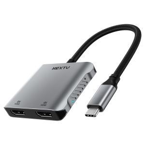 NEXTU 오르토스 USB-C to HDMI 듀얼컨버터 2포트확장 PD충전 USB2.0포트