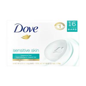 [16팩 세트] Dove 도브 뷰티 바 비누 센시티브 스킨 총 1.7kg (미국산)