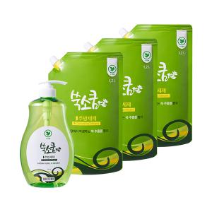 [쑥소쿰] 쑥 주방세제 750mL + 1.2L 3개, 외