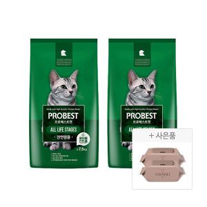 프로베스트 캣 헤어볼 전연령, 7.5kg, 2개 + 물티슈 70매, 2개