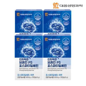 [대웅생명과학] 인지력엔 브레인 PS 포스파티딜세린 4박스(박스당 300mg x 30캡슐)