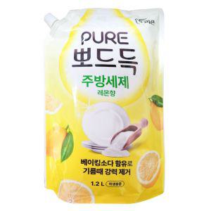 피죤 퓨어 뽀드득 주방세제 리필 레몬향 1.2L