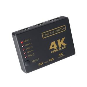 케이블 디스플레이 선택기 hdmi 선택기 hdmi분배기 5x1 hdmi 스위치 tv 리모컨포함