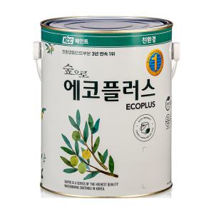 친환경페인트 수성 무광 실내용 벽지 벽면 KCC 숲으로에코플러스K 백색 3.78L